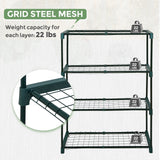 Greenhouse Shelving Staging Double 4 Tier, 30" x 12" x 42", Green - Eagle Peak Custom Canopy Tent