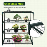 Greenhouse Shelving Staging Double 4 Tier, 35" x 12" x 42", Green - Eagle Peak Custom Canopy Tent