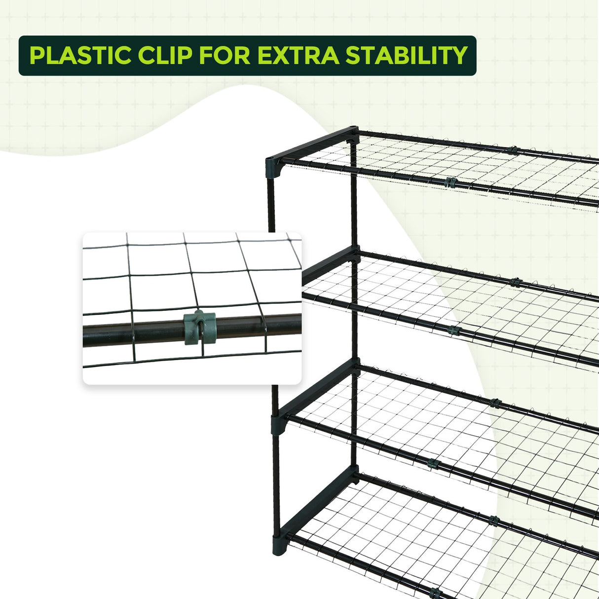 Greenhouse Shelving Staging Double 4 Tier, 35" x 12" x 42", Green - Eagle Peak Custom Canopy Tent