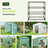 Greenhouse Shelving Staging Double 4 Tier, 35" x 12" x 42", Green - Eagle Peak Custom Canopy Tent