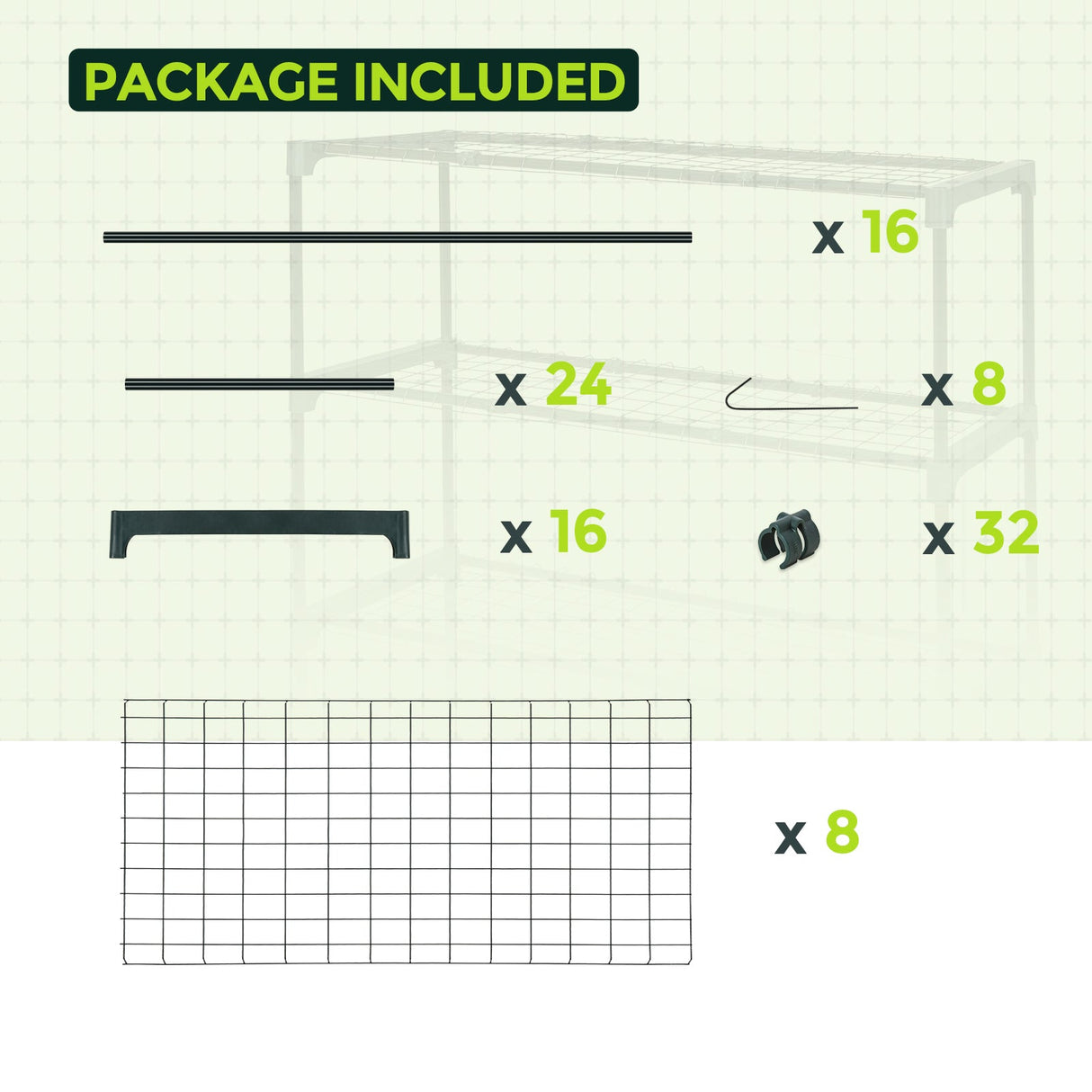 Greenhouse Shelving Staging Double 4 Tier, 35" x 12" x 42", Green - Eagle Peak Custom Canopy Tent