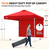 Heavy Duty 10x10 Pop Up Canopy Tent, 1 Canopy Sidewall - Eagle Peak®