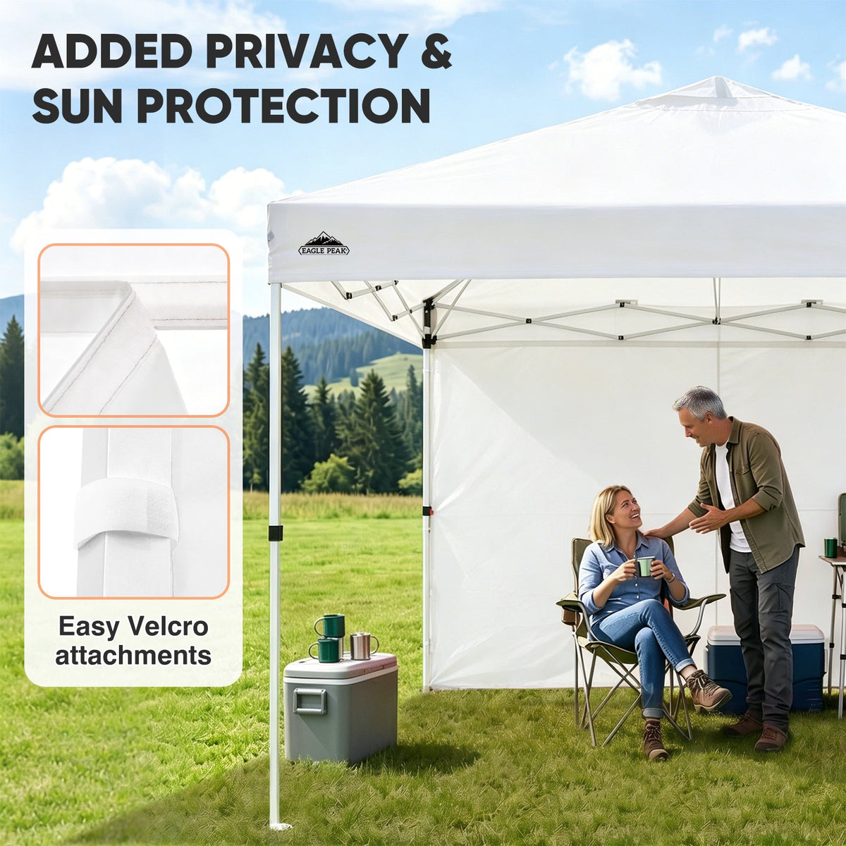 Heavy Duty 10x10 Pop Up Canopy Tent, 1 Canopy Sidewall - Eagle Peak®