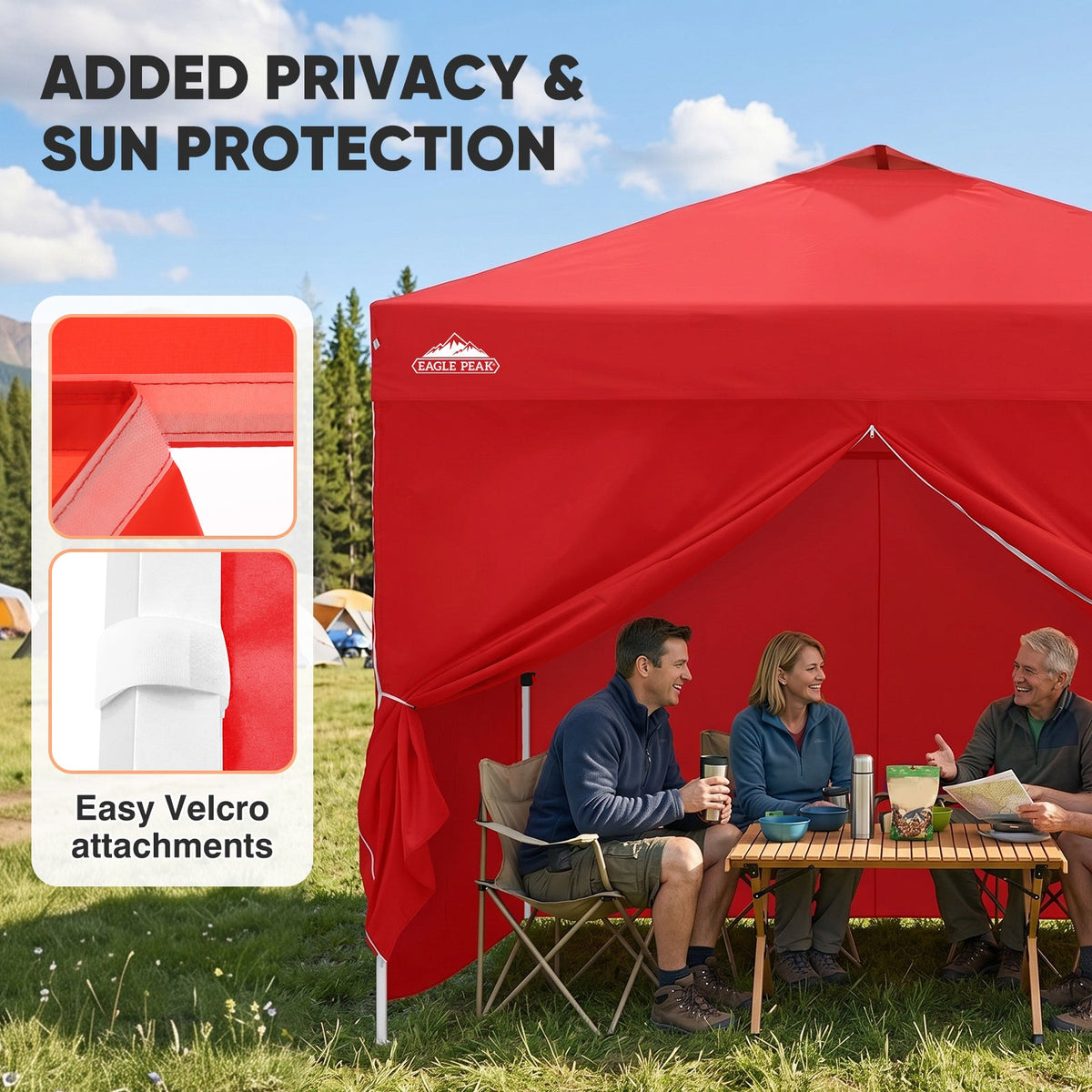 Heavy Duty 10x10 Pop Up Canopy Tent, 4 Canopy Sidewalls - Eagle Peak®