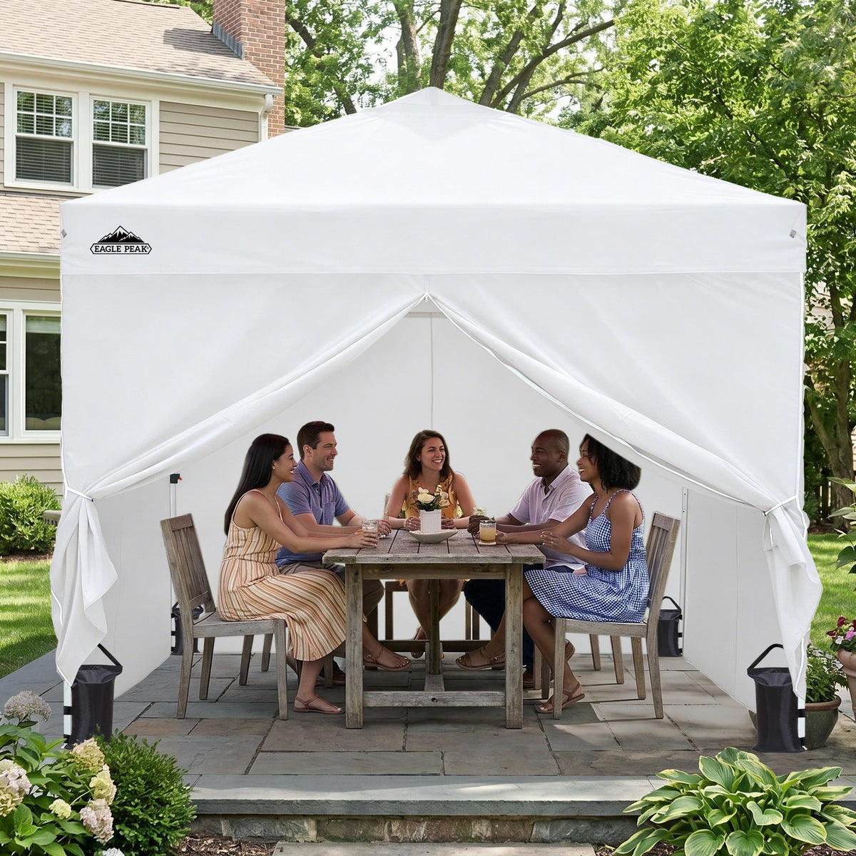 Heavy Duty 10x10 Pop Up Canopy Tent, 4 Canopy Sidewalls - Eagle Peak®