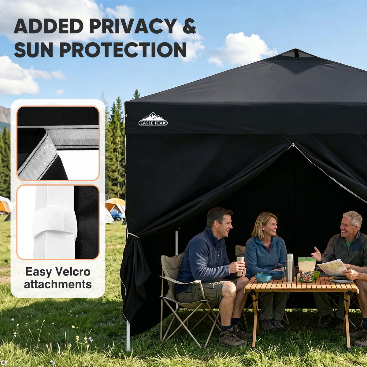 Heavy Duty 10x10 Pop Up Canopy Tent, 4 Canopy Sidewalls - Eagle Peak®