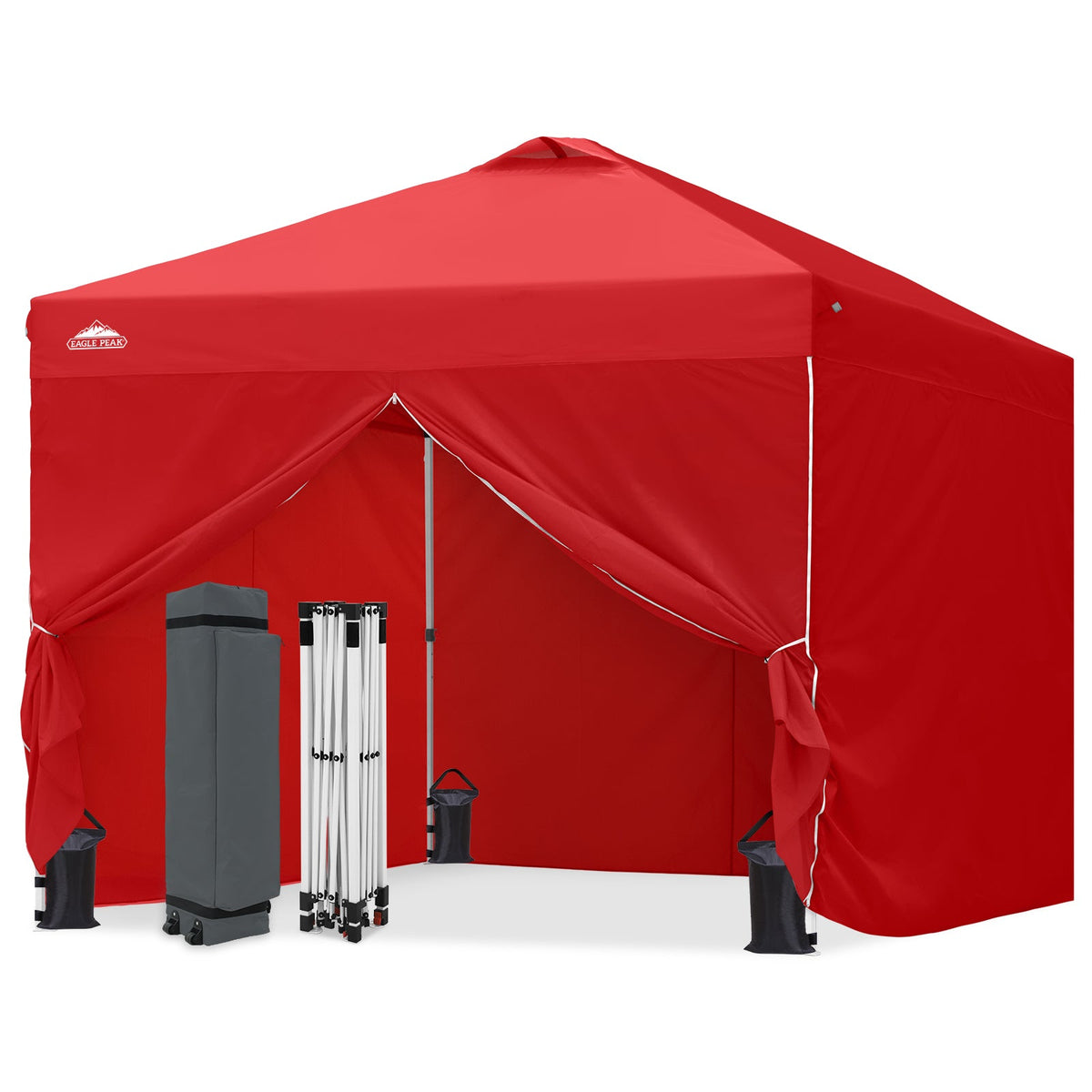 Heavy Duty 10x10 Pop Up Canopy Tent, 4 Canopy Sidewalls - Eagle Peak®