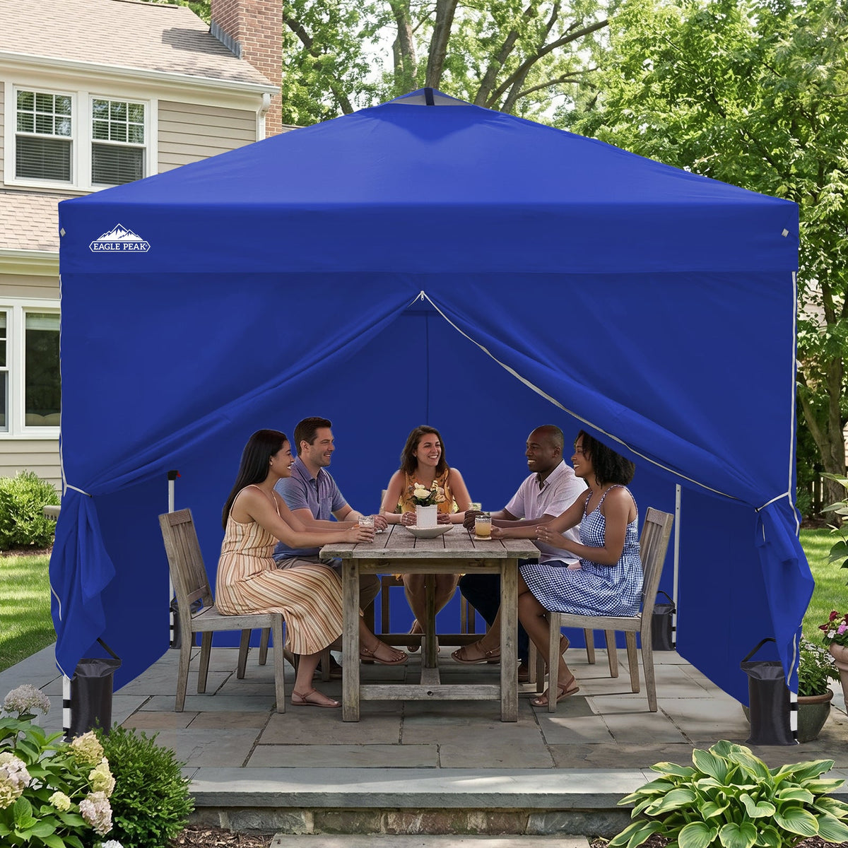Heavy Duty 10x10 Pop Up Canopy Tent, 4 Canopy Sidewalls - Eagle Peak®