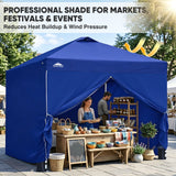 Heavy Duty 10x10 Pop Up Canopy Tent, 4 Canopy Sidewalls - Eagle Peak®