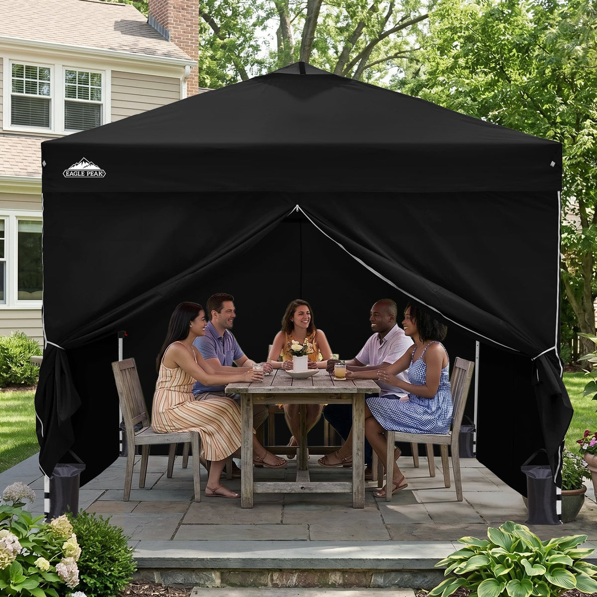 Heavy Duty 10x10 Pop Up Canopy Tent, 4 Canopy Sidewalls - Eagle Peak®