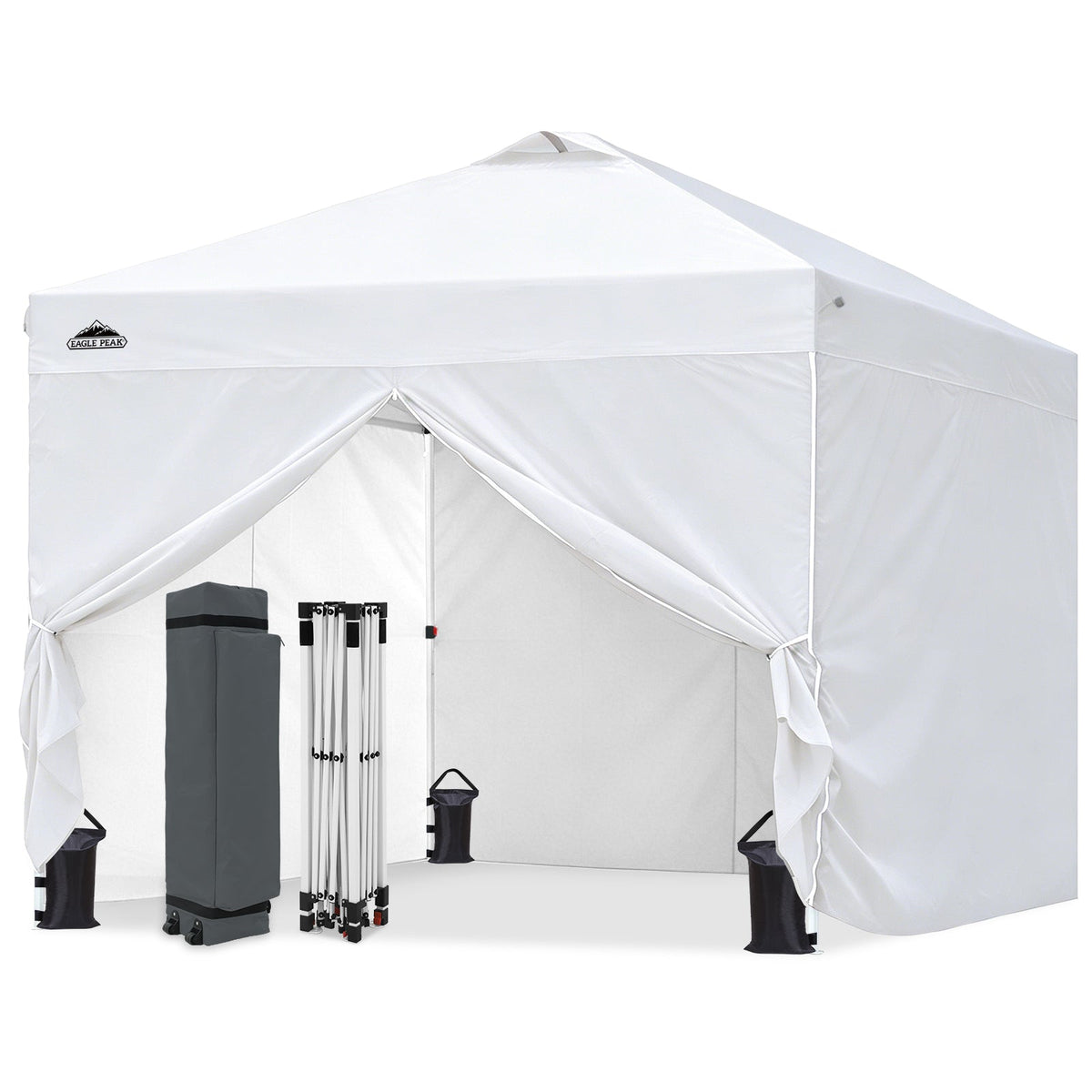 Heavy Duty 10x10 Pop Up Canopy Tent, 4 Canopy Sidewalls - Eagle Peak®