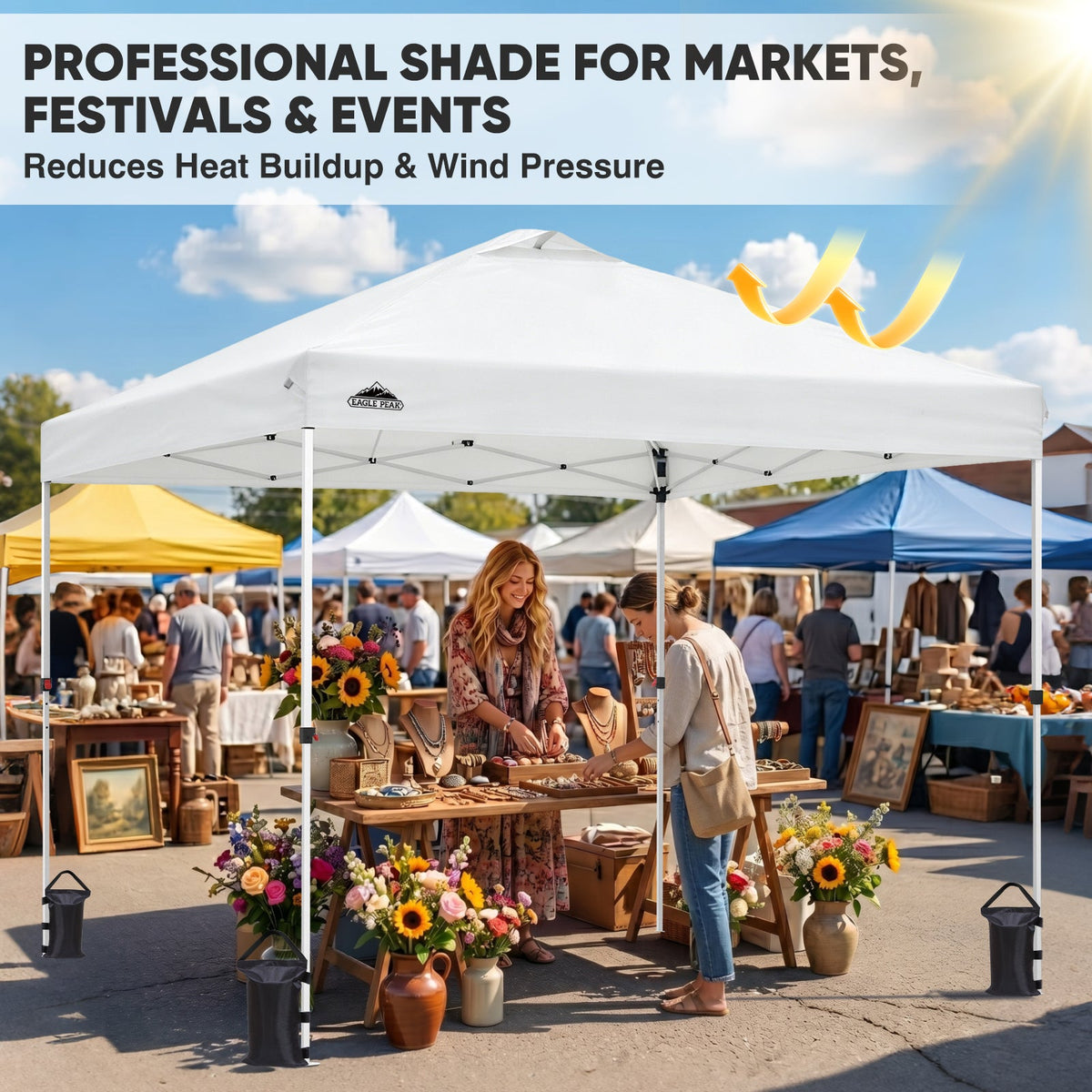 Heavy Duty 10x10 Pop Up Canopy Tent - Eagle Peak®