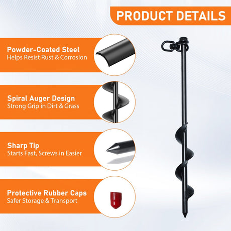 Heavy Duty Ground Anchor Kit(Set of 4) - Eagle Peak Custom Canopy Tent