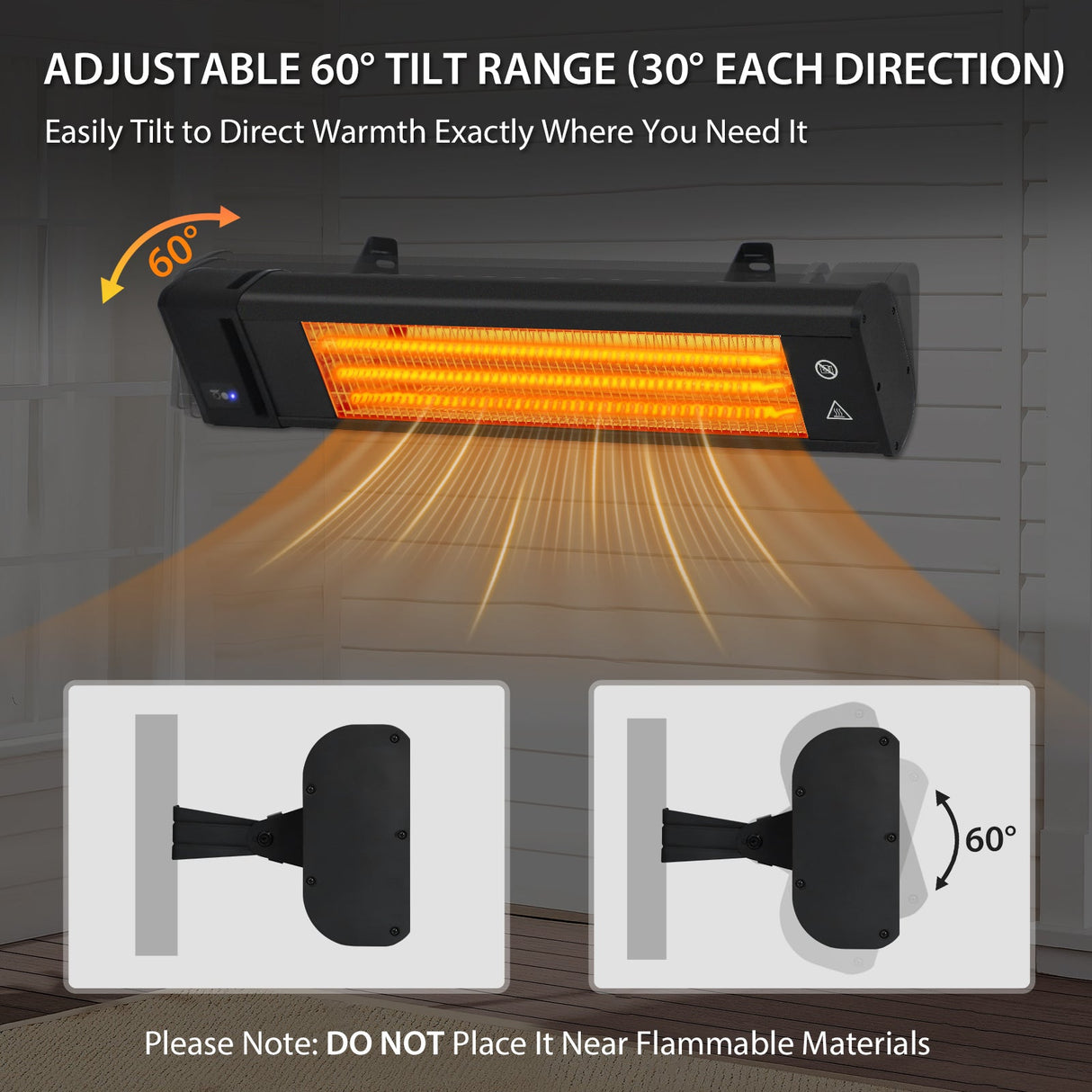Infrared Patio Heater 1500W Carbon Fiber - Eagle Peak Custom Canopy Tent