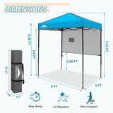 Instant Pop Up Canopy with Adjustable Sun Wall 6x4 ft - Eagle Peak Custom Canopy Tent