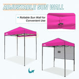 Instant Pop Up Canopy with Adjustable Sun Wall 6x4 ft - Eagle Peak Custom Canopy Tent