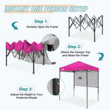 Instant Pop Up Canopy with Adjustable Sun Wall 6x4 ft - Eagle Peak Custom Canopy Tent