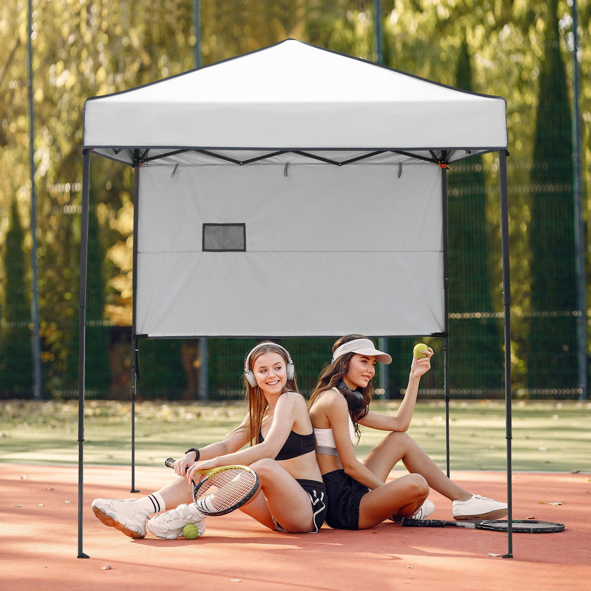 Instant Pop Up Canopy with Adjustable Sun Wall 6x4 ft - Eagle Peak Custom Canopy Tent