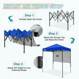 Instant Pop Up Canopy with Adjustable Sun Wall 6x4 ft - Eagle Peak Custom Canopy Tent