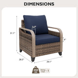 Modern Wicker Outdoor Chair with Cushions, Brown/Gray - Eagle Peak Custom Canopy Tent