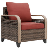 Modern Wicker Outdoor Chair with Cushions, Brown/Gray - Eagle Peak Custom Canopy Tent