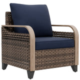 Modern Wicker Outdoor Chair with Cushions, Brown/Gray - Eagle Peak Custom Canopy Tent