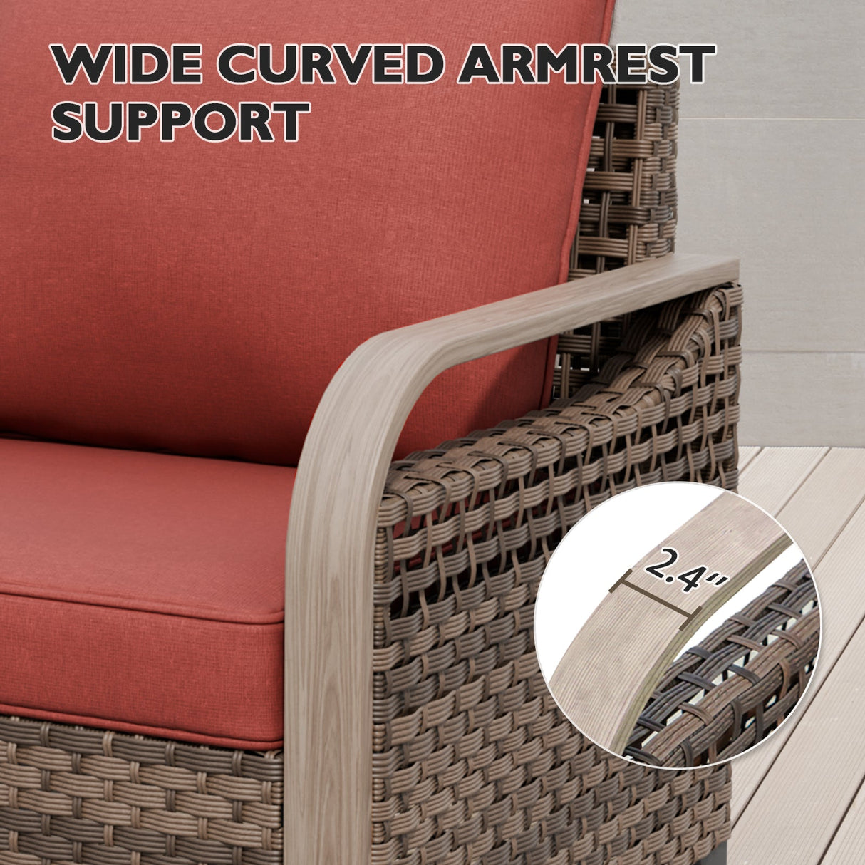 Modern Wicker Outdoor Glider Rocking Chair,2 Chairs 2 Ottomans, 4 Piece, Brown/Gray - Eagle Peak Custom Canopy Tent
