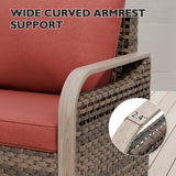 Modern Wicker Outdoor Glider Rocking Chair,2 Chairs 2 Ottomans, 4 Piece, Brown/Gray - Eagle Peak Custom Canopy Tent
