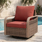 Modern Wicker Swivel Rocker Chair Outdoor, Brown/Gray - Eagle Peak®