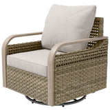 Modern Wicker Swivel Rocker Chair Outdoor, Brown/Gray - Eagle Peak®