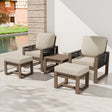 Natural Cedar Furniture Set, Chairs with Ottomans and Table, 5 Pieces - Eagle Peak Custom Canopy Tent