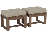 Natural Cedar Outdoor Patio Ottomans, Set of 2 - Eagle Peak Custom Canopy Tent