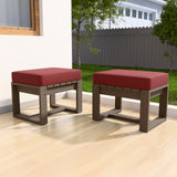 Natural Cedar Outdoor Patio Ottomans, Set of 2 - Eagle Peak Custom Canopy Tent