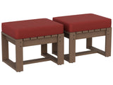 Natural Cedar Outdoor Patio Ottomans, Set of 2 - Eagle Peak Custom Canopy Tent