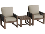 Natural Cedar Wood Bistro Set, Single Chairs and Square Table, 3 Pieces - Eagle Peak Custom Canopy Tent