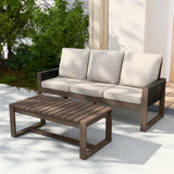 Natural Outdoor Patio Furniture Set, Sofa and Coffee Table, 2 Pieces - Eagle Peak Custom Canopy Tent