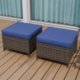 Ocean Vista 2 Piece Wicker Patio Ottoman Set - Eagle Peak