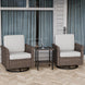 Ocean Vista 3 Piece Outdoor Wicker Bistro Set, Swivel Rocking Chairs with Side Table - Eagle Peak