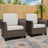 Ocean Vista Outdoor Wicker Patio Chairs Rattan Furniture, Set of 2 Patio Chairs - Eagle Peak