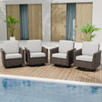 Ocean Vista Outdoor Wicker Patio Rattan Chairs, 4 Chairs - Eagle Peak