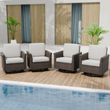Ocean Vista Outdoor Wicker Patio Rattan Chairs, 4 Chairs - Eagle Peak