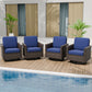 Ocean Vista Outdoor Wicker Patio Rattan Chairs, 4 Chairs - Eagle Peak