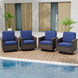 Ocean Vista Outdoor Wicker Patio Rattan Chairs, 4 Chairs - Eagle Peak