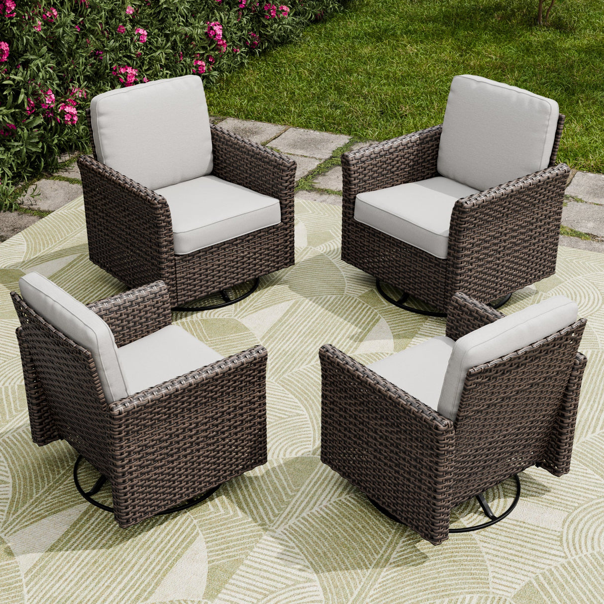 Ocean Vista Outdoor Wicker Patio Rattan Chairs, 4 Chairs - Eagle Peak