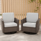 Ocean Vista Outdoor Wicker Patio Rattan Chairs , Set of 2 Swivel Rocking Chairs - Eagle Peak