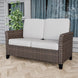 Ocean Vista Outdoor Wicker Patio Sofa Deep Cushions Rattan Loveseat - Eagle Peak