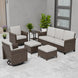 Ocean Vista Wicker Outdoor Patio Furniture Set, Couch Swivel Rocking Chairs Ottomans Table, 6 Piece - Eagle Peak