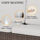 Ocean Vista Wicker Outdoor Patio Furniture Set w/ 3 Seat Sofa, Patio Chairs, 5 Piece - Eagle Peak