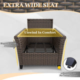 Ocean Vista Wicker Outdoor Patio Furniture Set w/ 3 Seat Sofa, Patio Chairs, 5 Piece - Eagle Peak