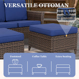 Ocean Vista Wicker Outdoor Patio Furniture Set w/ Loveseat,Patio Chairs , 5 Piece - Eagle Peak